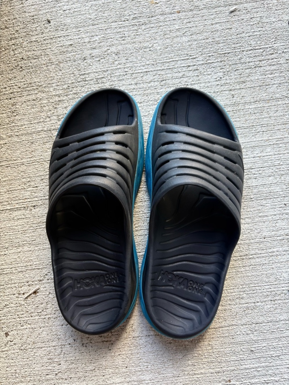 Mens Hoka One One Ora Recovery Slide 1099673 EDNB Sandals Ebony Blue Sport Shoes